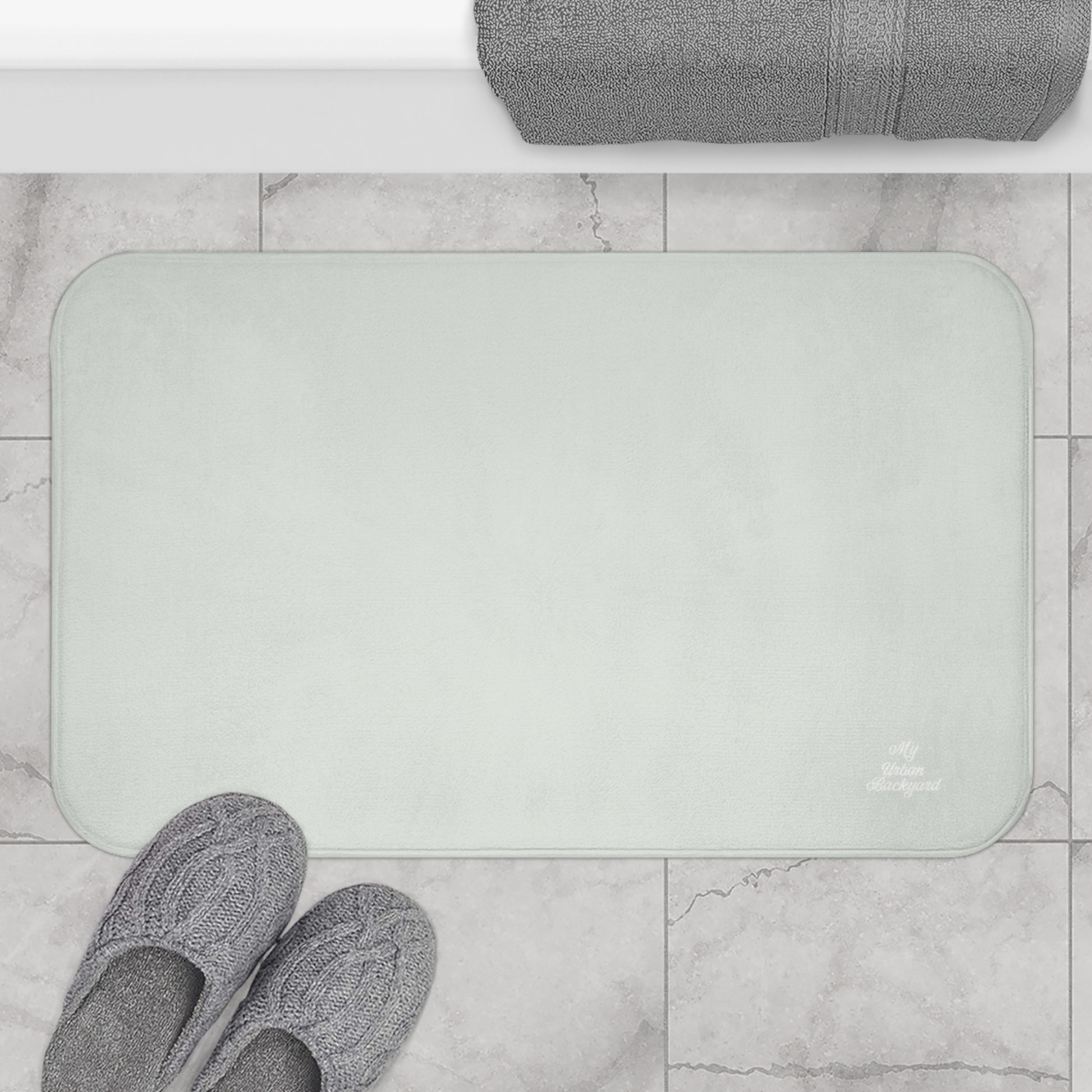 Soft Green Accent Color, Memory Foam Bath Mat - Cozy Bathroom Essential