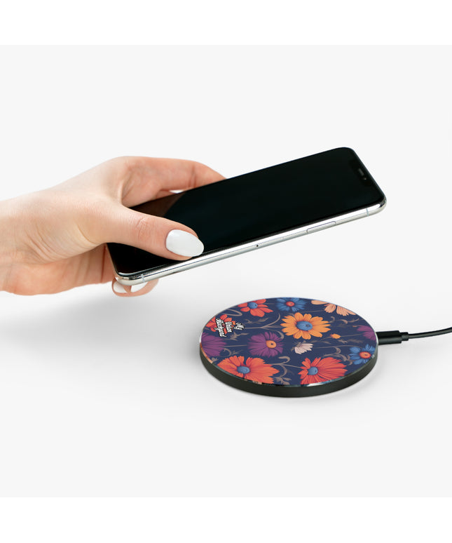 Fun Wildflowers, 10W Wireless Charger for iPhone, Android, Earbuds