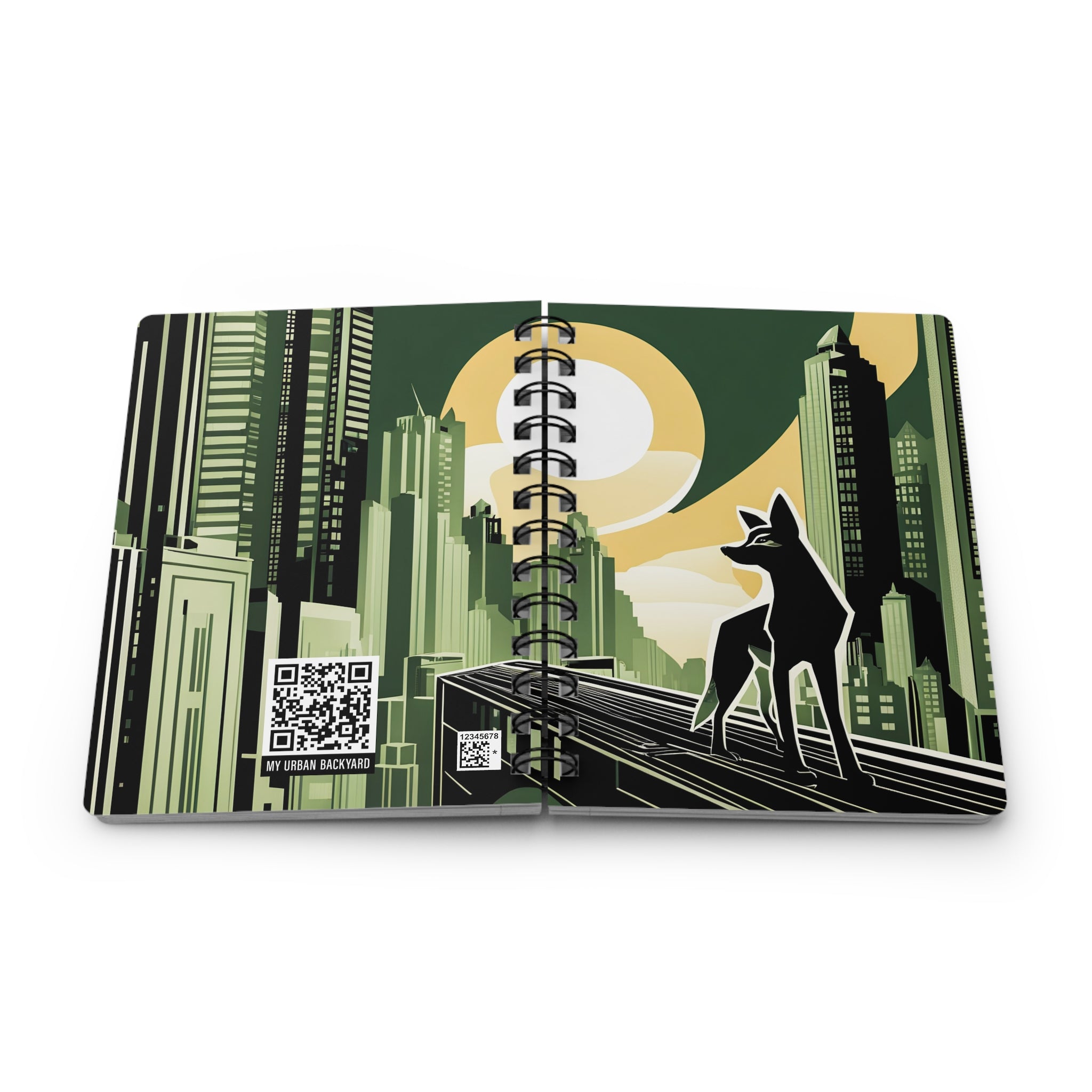 Cityscape Coyote Spiral Notebook