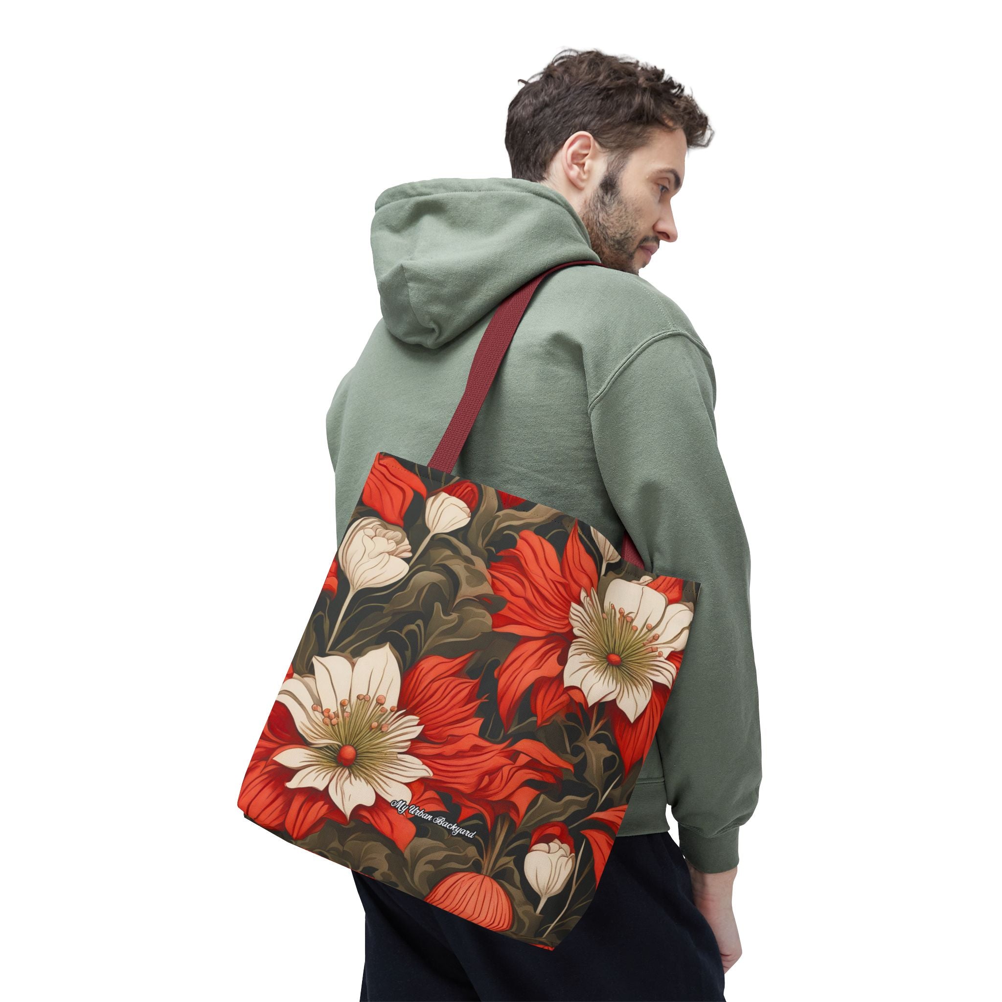 Holiday Flowers, Tote Bag with Cotton Handles