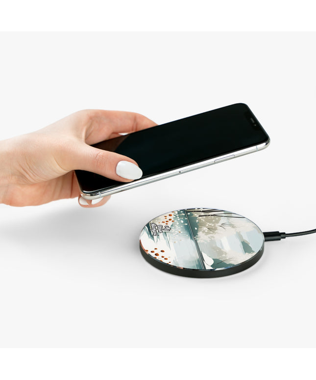 Winter Lake, 10W Wireless Charger for iPhone, Android, Earbuds