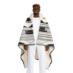 Urban Raccoon with Flowers, Hooded Sherpa Fleece Blanket