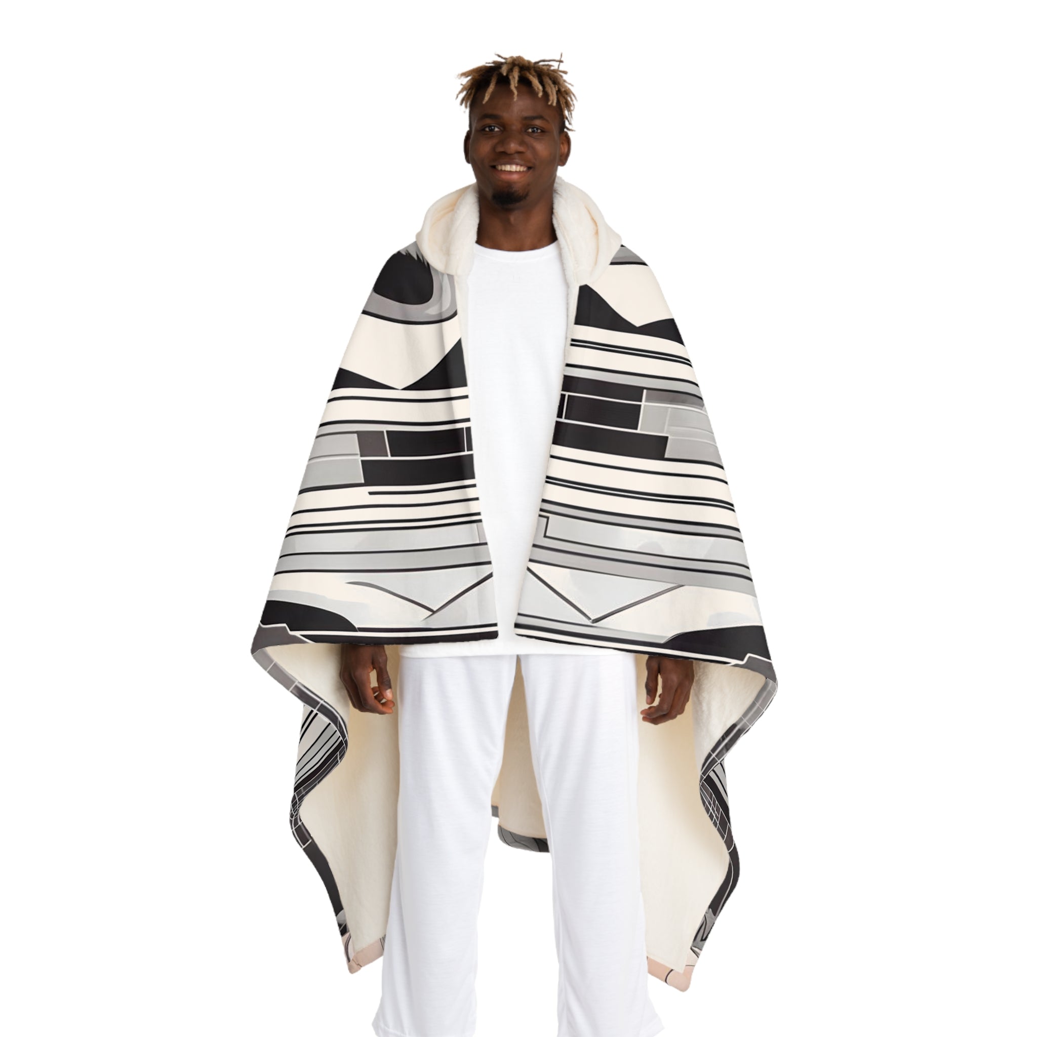 Urban Raccoon with Flowers, Hooded Sherpa Fleece Blanket