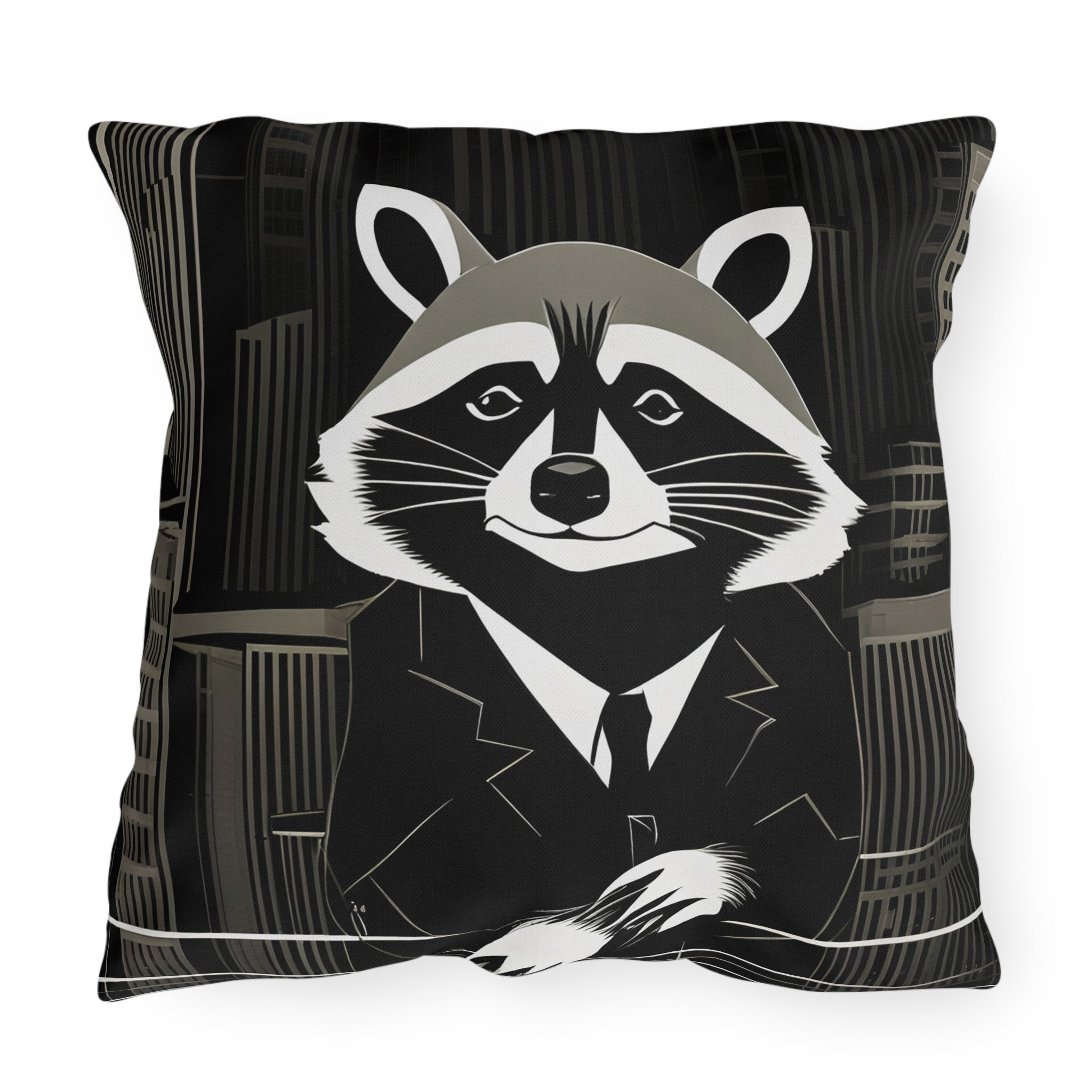 Oliver Nighteyes, Raccoon Throw Pillow