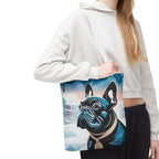 French Bulldog Winter Tote Bag — Snowy Pup All-Over Print Tote