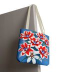Bouquet of Red White and Blue Flowers Tote Bag with Cotton Handles For Everyday Use, 3 Sizes