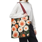 Art Deco Flowers Tote Bag with Cotton Handles For Everyday Use, 3 Sizes