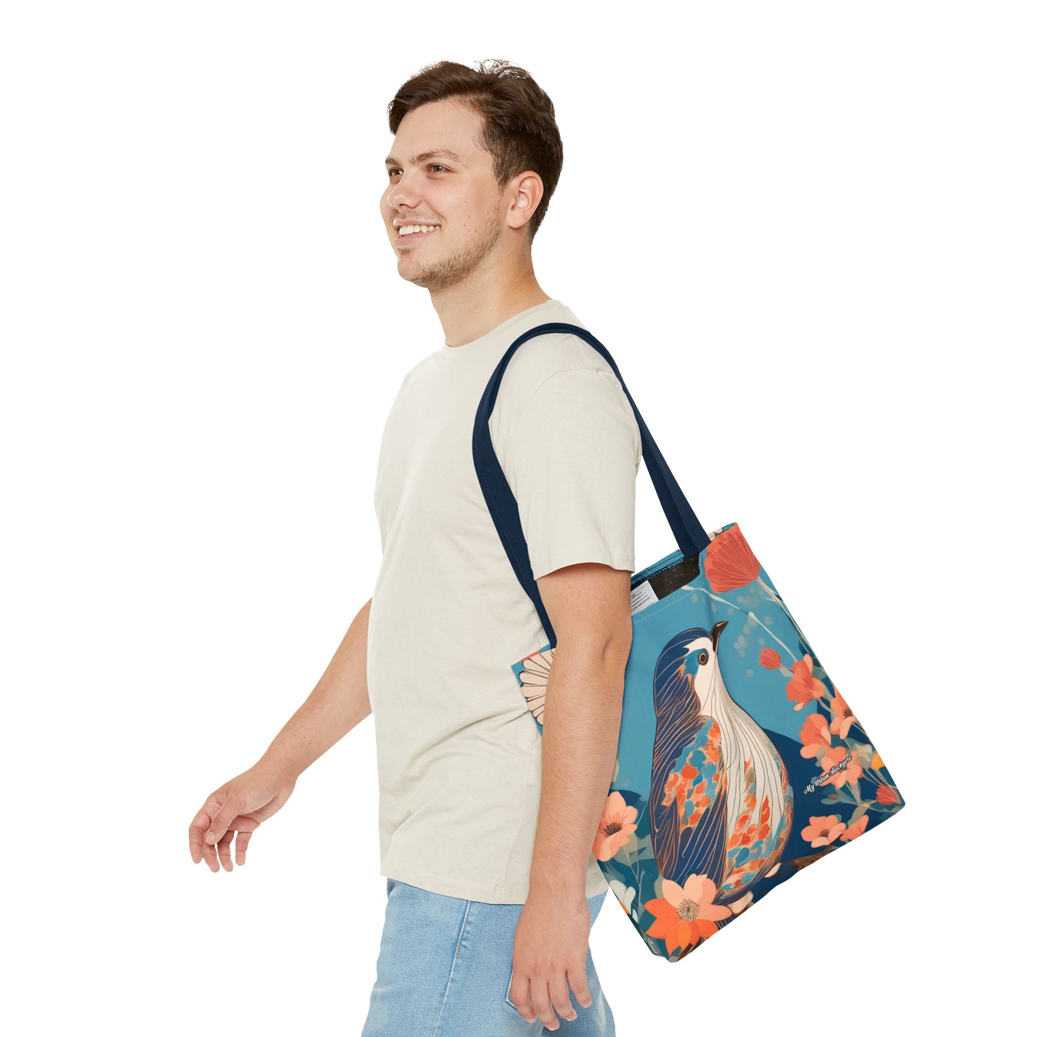 Colorful Bird Tote Bag with Cotton Handles For Everyday Use, 3 Sizes