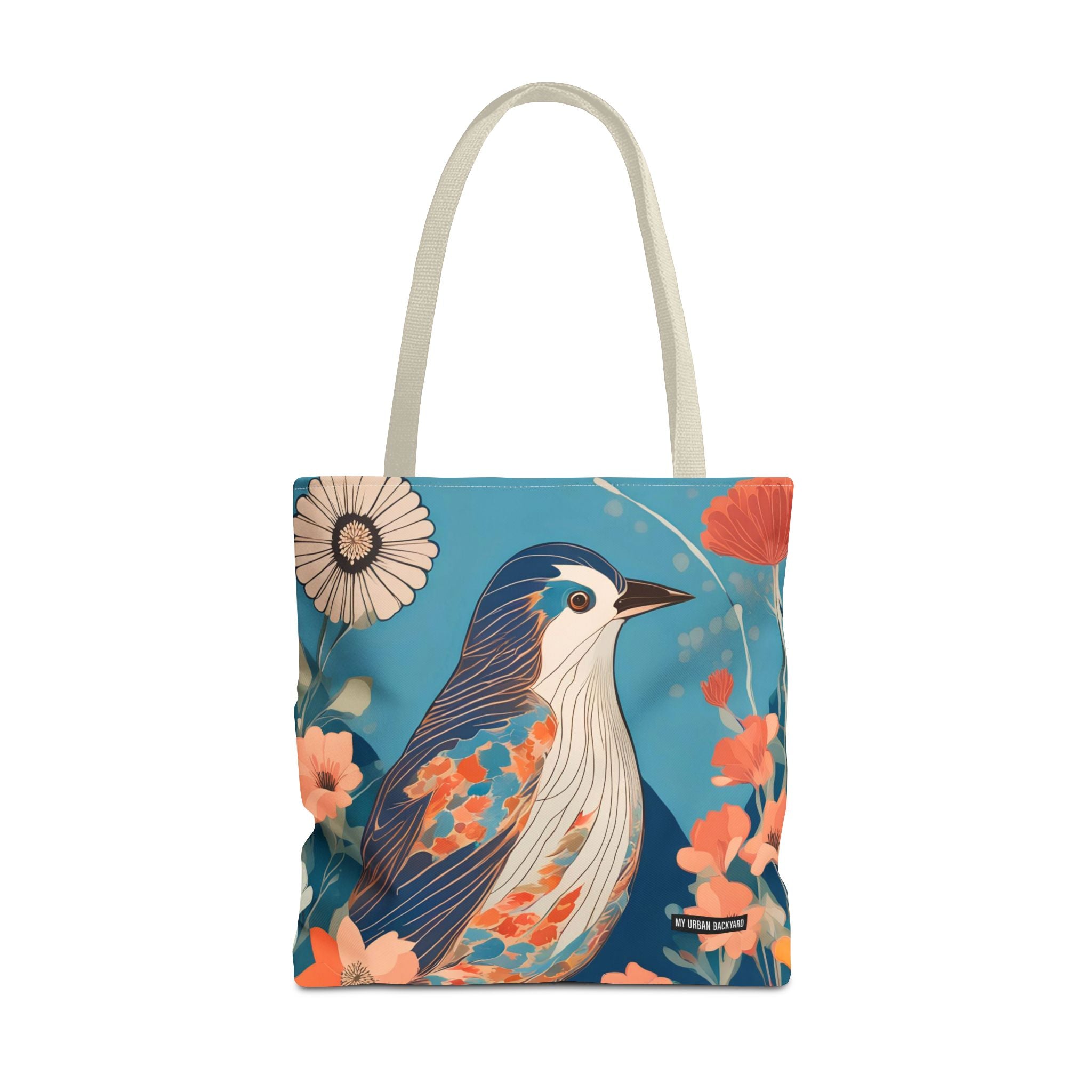 Colorful Bird, Everyday Tote Bag w Cotton Handles