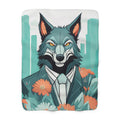 Vincent Blueclaw, Wolf Sherpa Fleece Blanket