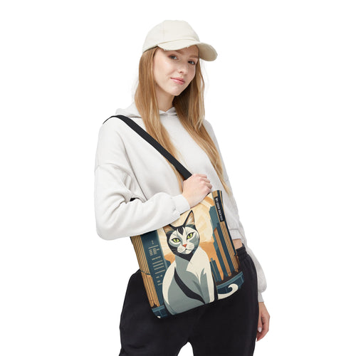 Art Deco Urban Cat Tote Bag