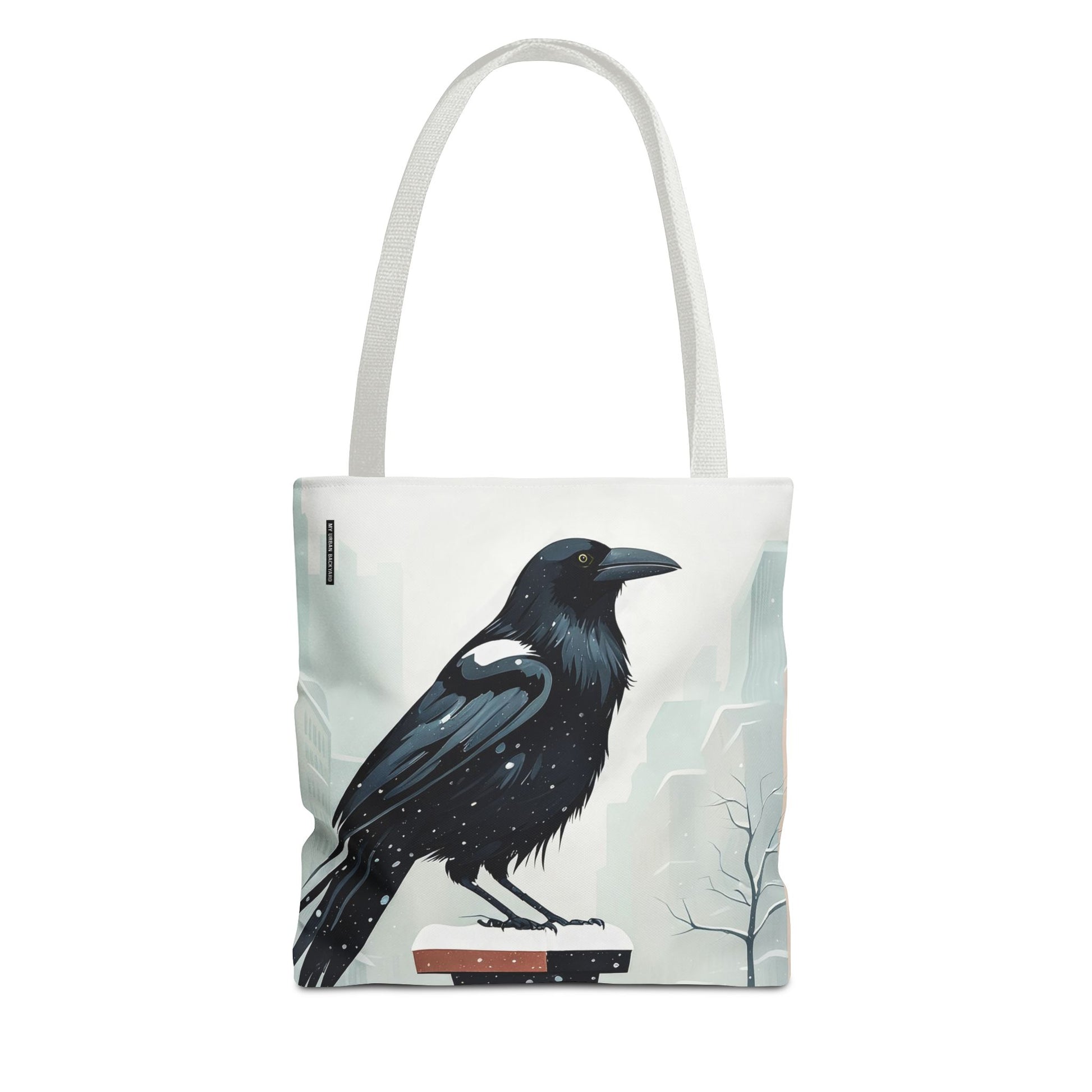 Winter Crow Tote Bag with Cotton Handles For Everyday Use, 3 Sizes