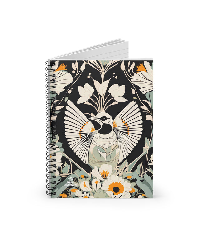 White Bird with Flowers, Spiral Notebook Journal - Write in Style