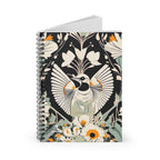 White Bird with Flowers, Spiral Notebook Journal - Write in Style