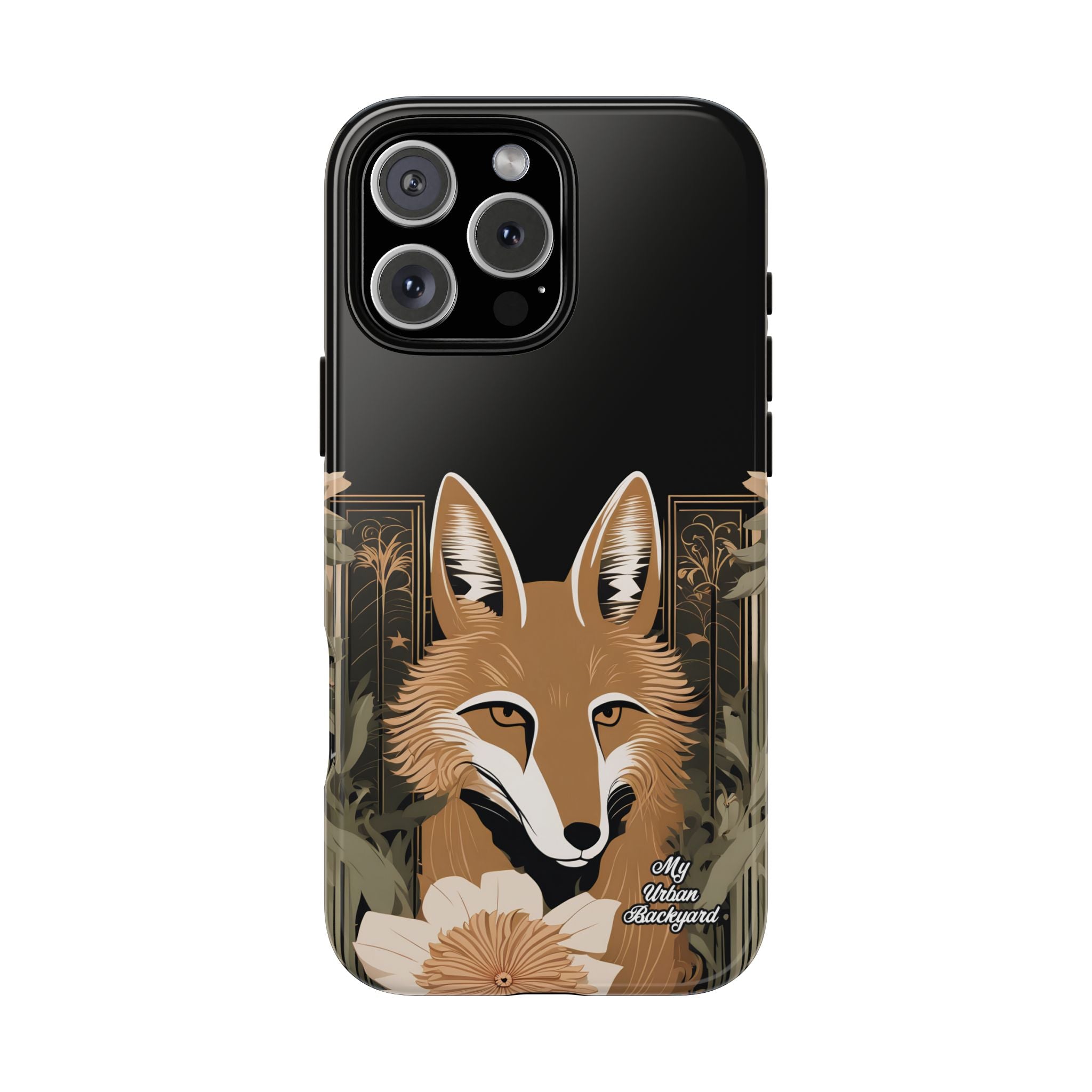 Art Deco Coyote with Flower, Cell Phone Case - Apple, Samsung, Google Pixel