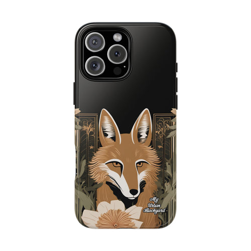 Art Deco Coyote with Flower, Cell Phone Case - Apple, Samsung, Google Pixel