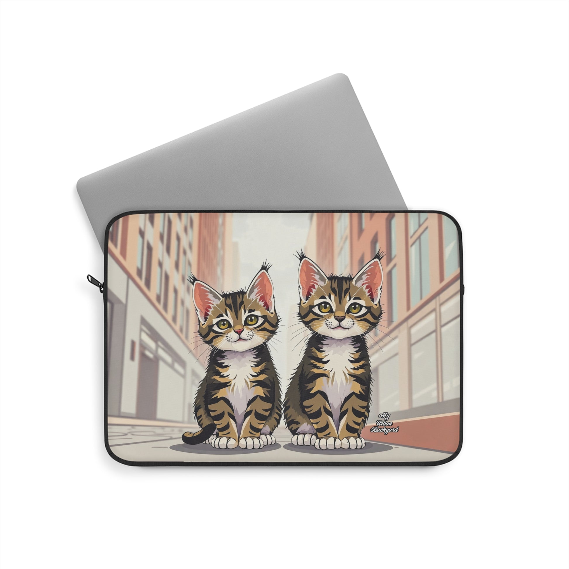 Cute Tabby Kittens Laptop Sleeve | Cat Case for Pet Lovers | Gift for Students, Work, Home, Birthdays, Cat Lovers