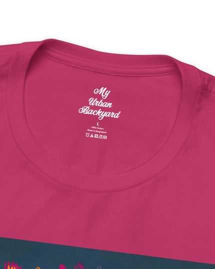 Coyote w Red Flowers, Soft 100% Jersey Cotton T-Shirt, Unisex, Short Sleeve, Retail Fit
