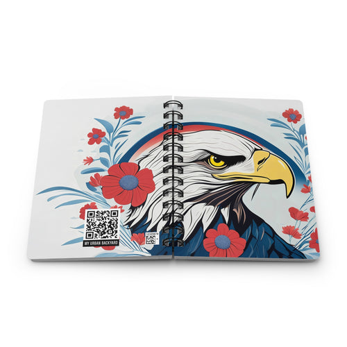 Bald Eagle and Flowers Spiral Journal