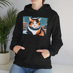 Calico Cat in Snow Hoodie — Cozy Winter Cat Lover Sweatshirt