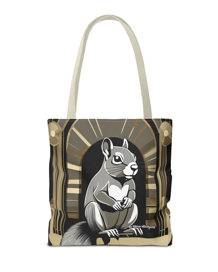 Art Deco Squirrel, Tote Bag with Cotton Handles For Everyday Use, 3 Sizes