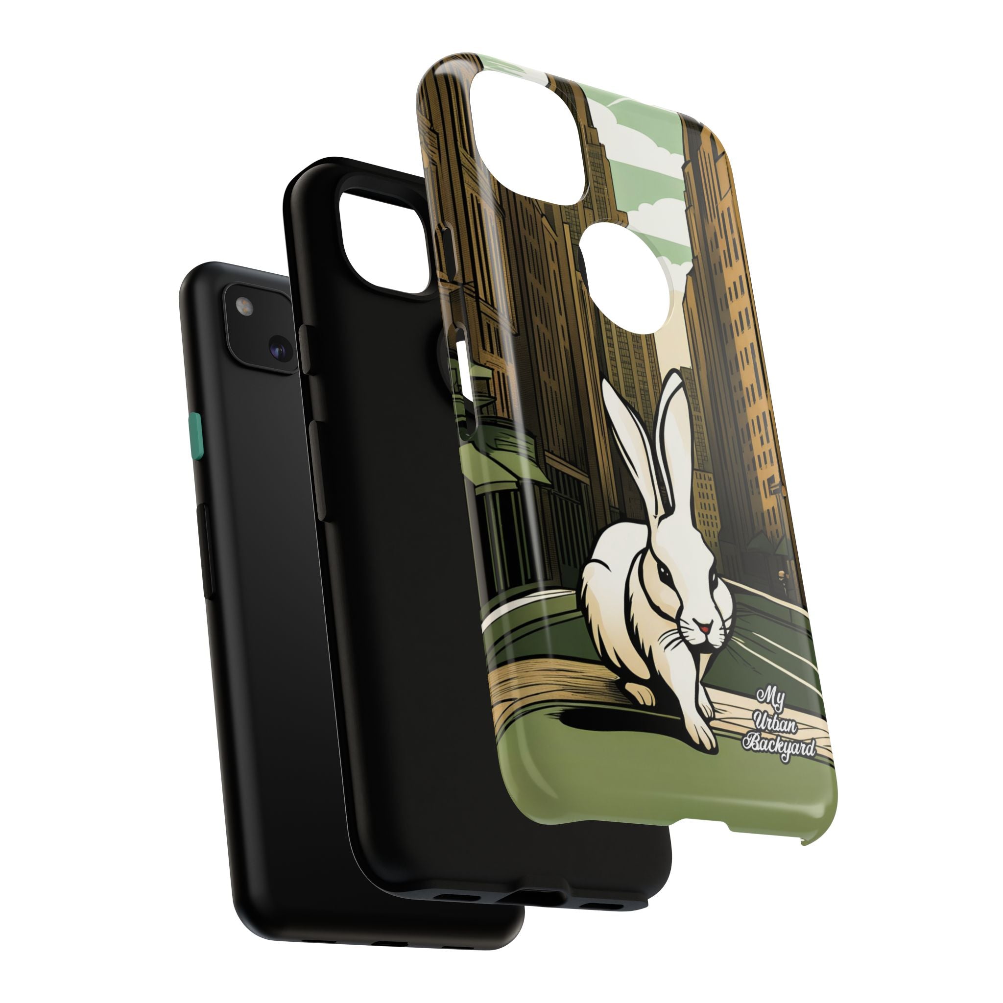 White Rabbit on a City Street, Cell Phone Case - Apple, Samsung, Google Pixel