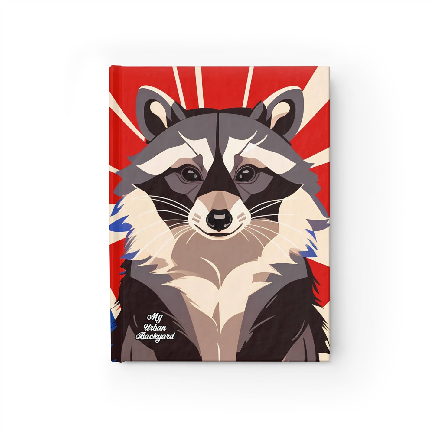 Raccoon on Art Deco Rays, Hardcover Notebook Journal - Write in Style