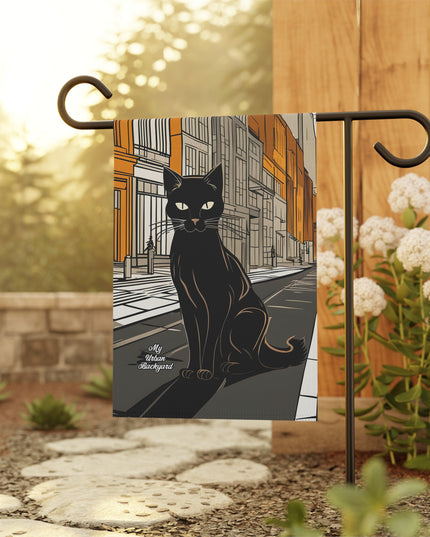 Lucian Purrcrest, Cat Garden Flag for Yard, Patio, Porch, or Work, 12"x18" - Flag only