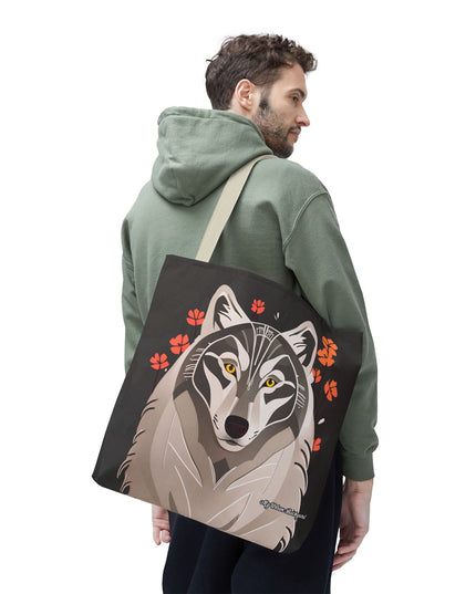 Art Deco Wolf Tote Bag with Cotton Handles For Everyday Use, 3 Sizes