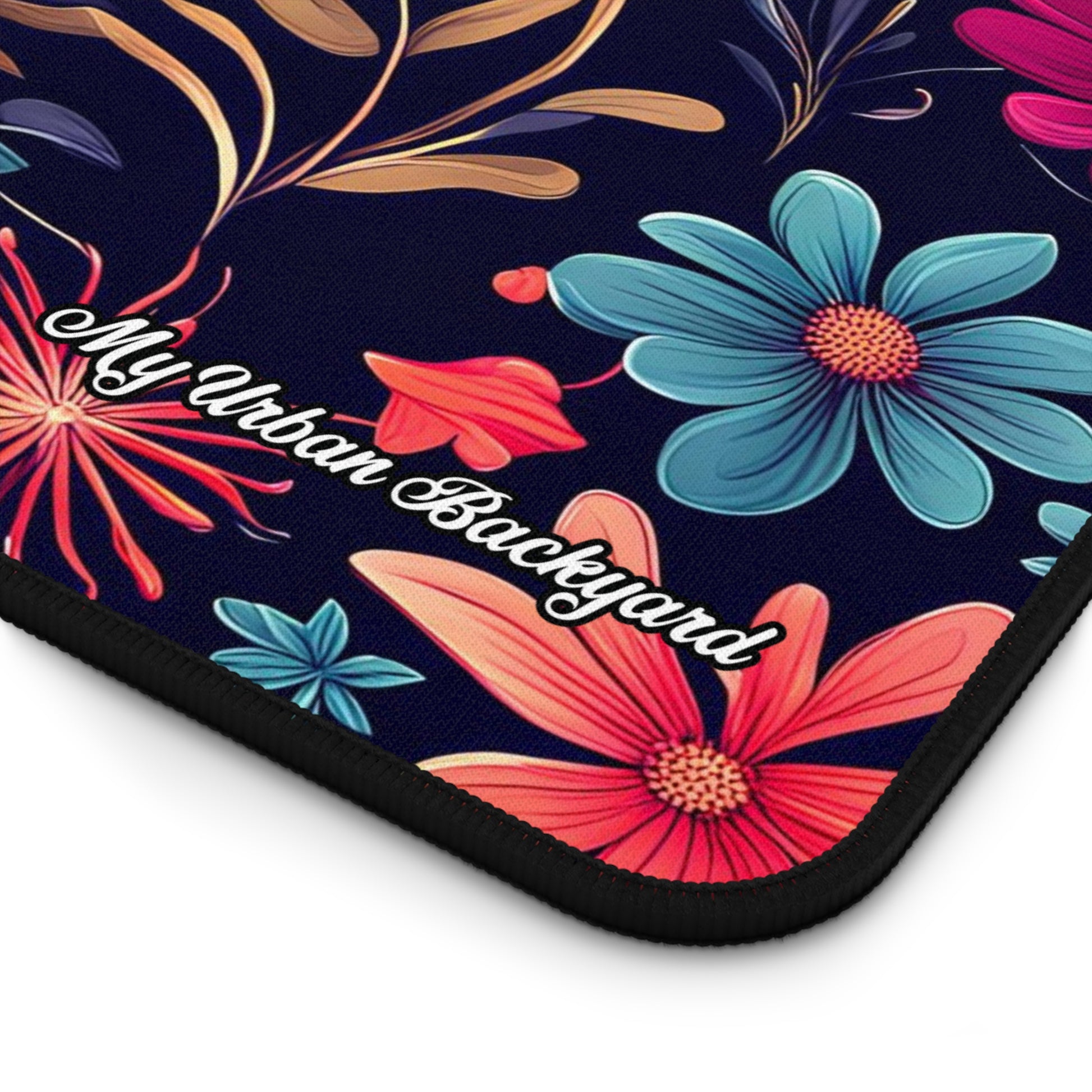 Night Blooming Wildflowers Desk Mat - Vibrant Desk Accessories, Office Decor, Gift for Her, Home Office Mat, 3 Sizes