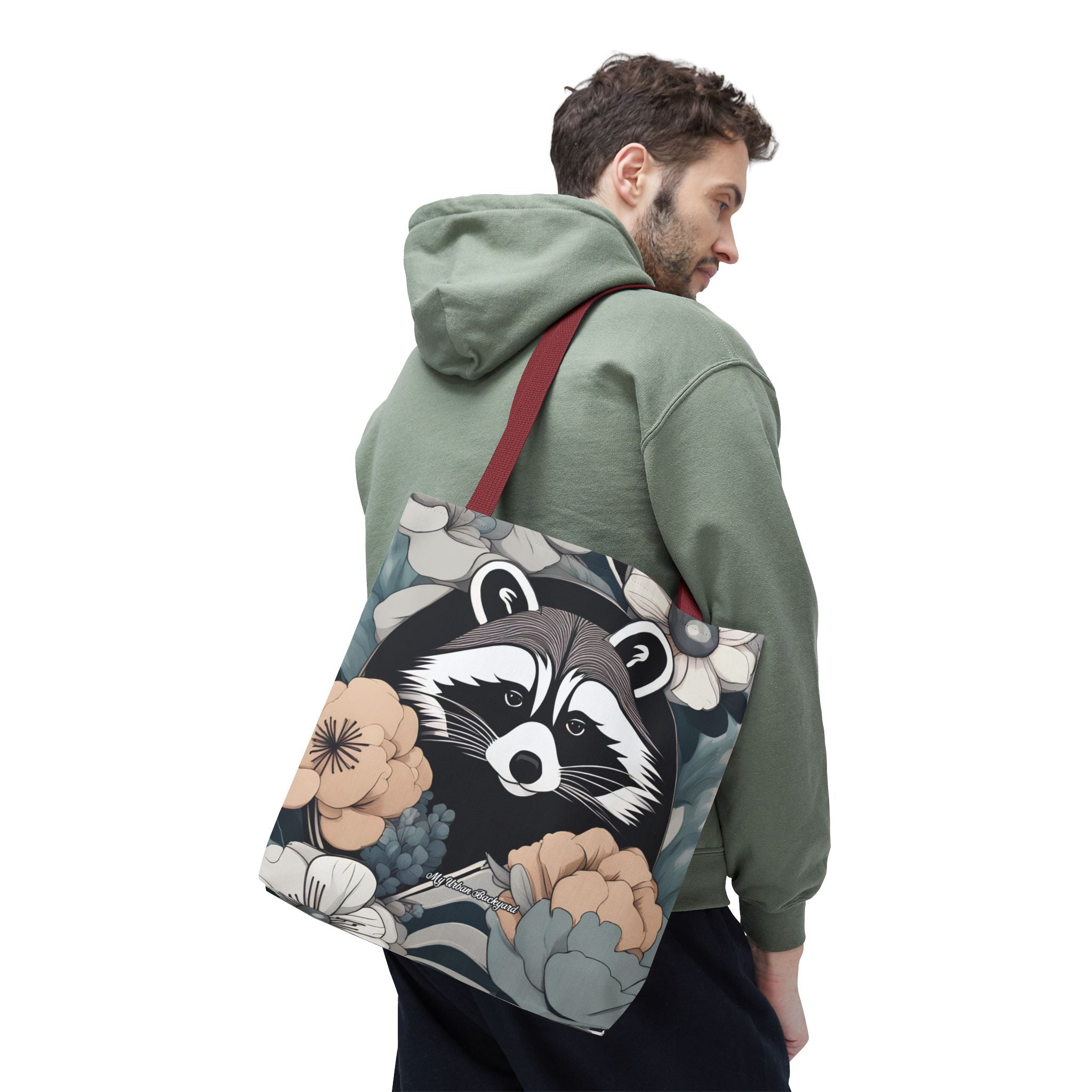 Rocco Pawsley, Raccoon Tote Bag with Cotton Handles For Everyday Use, 3 Sizes