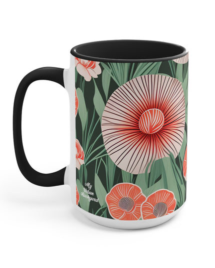 Art Deco Flowers, Ceramic Mug - Perfect for Coffee, Tea, and More!