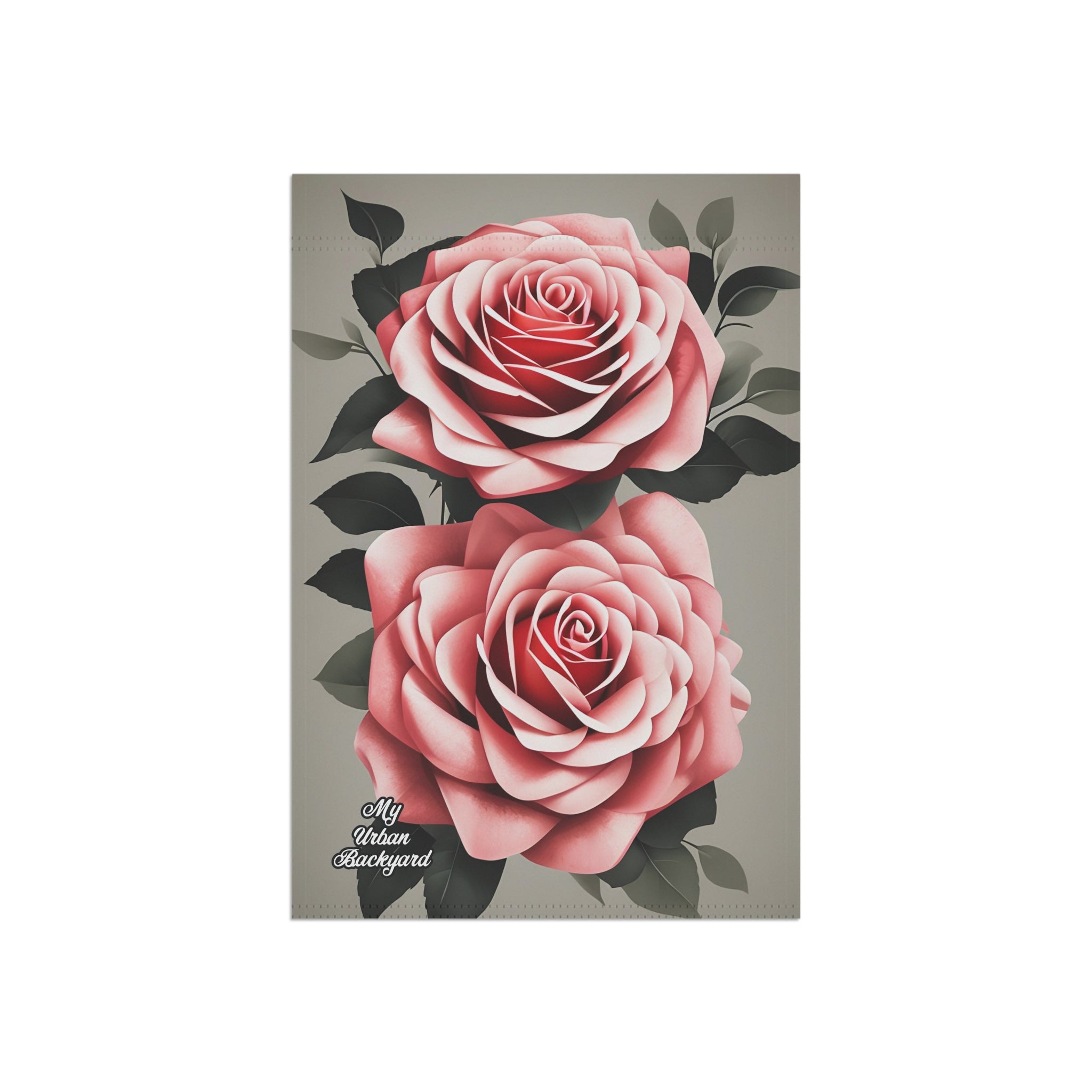 Two Pink Rose Flowers, Garden Flag