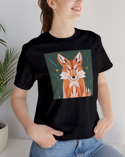 Art Deco Coyote, Soft 100% Jersey Cotton T-Shirt, Unisex, Short Sleeve, Retail Fit