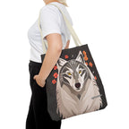 Art Deco Wolf Tote Bag with Cotton Handles For Everyday Use, 3 Sizes