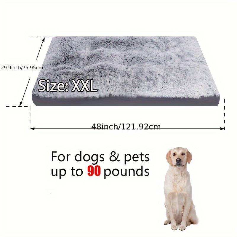 Long Plush Cozy Warm Pet Dog Bed, Washable Anti-Slip Kennel Mats