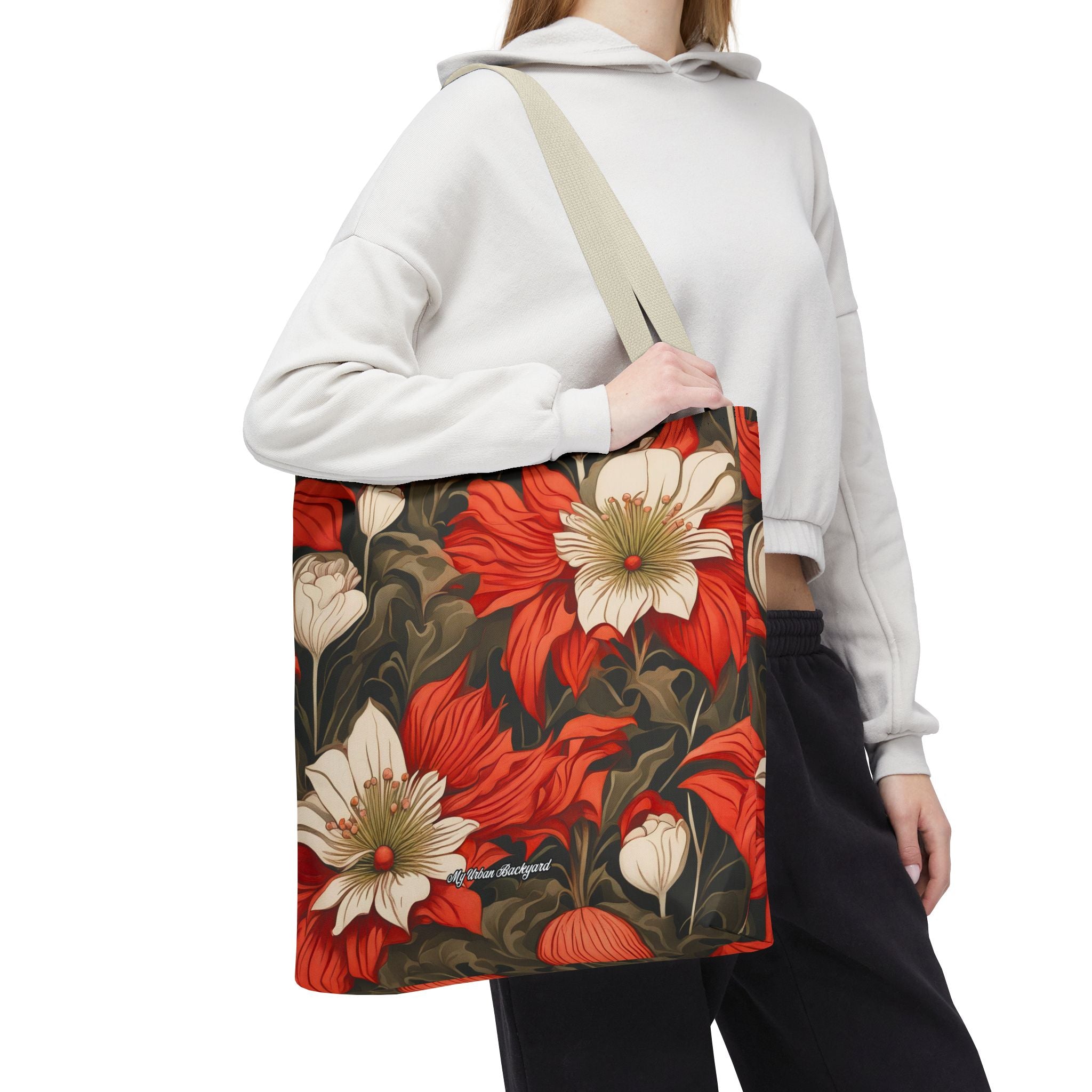 Holiday Flowers, Tote Bag with Cotton Handles