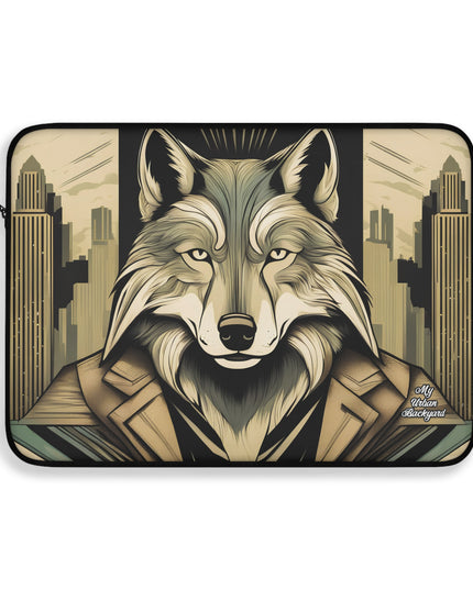 Luther Greyfang, Wolf Laptop Carrying Case, Top Loading Sleeve for School or Work