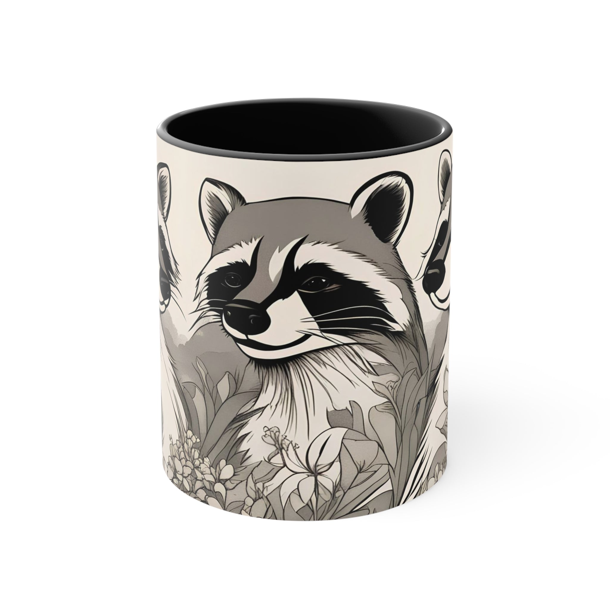 Three Raccoons, Ceramic Coffee Mug