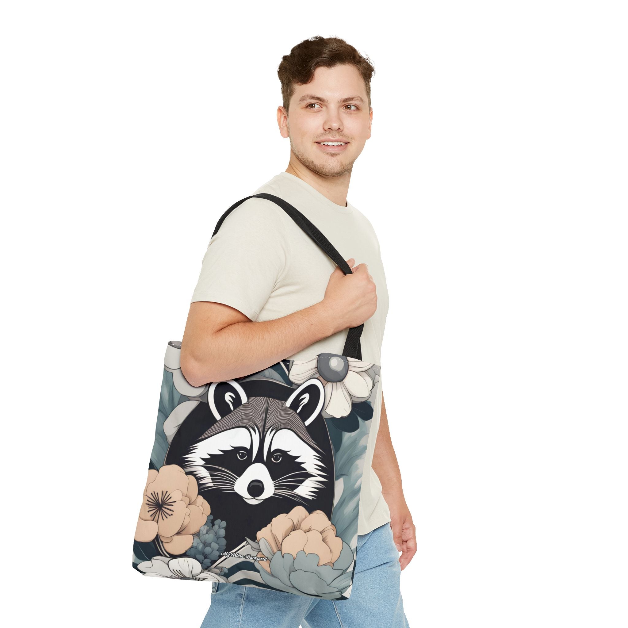 Rocco Pawsley, Raccoon Tote Bag with Cotton Handles For Everyday Use, 3 Sizes