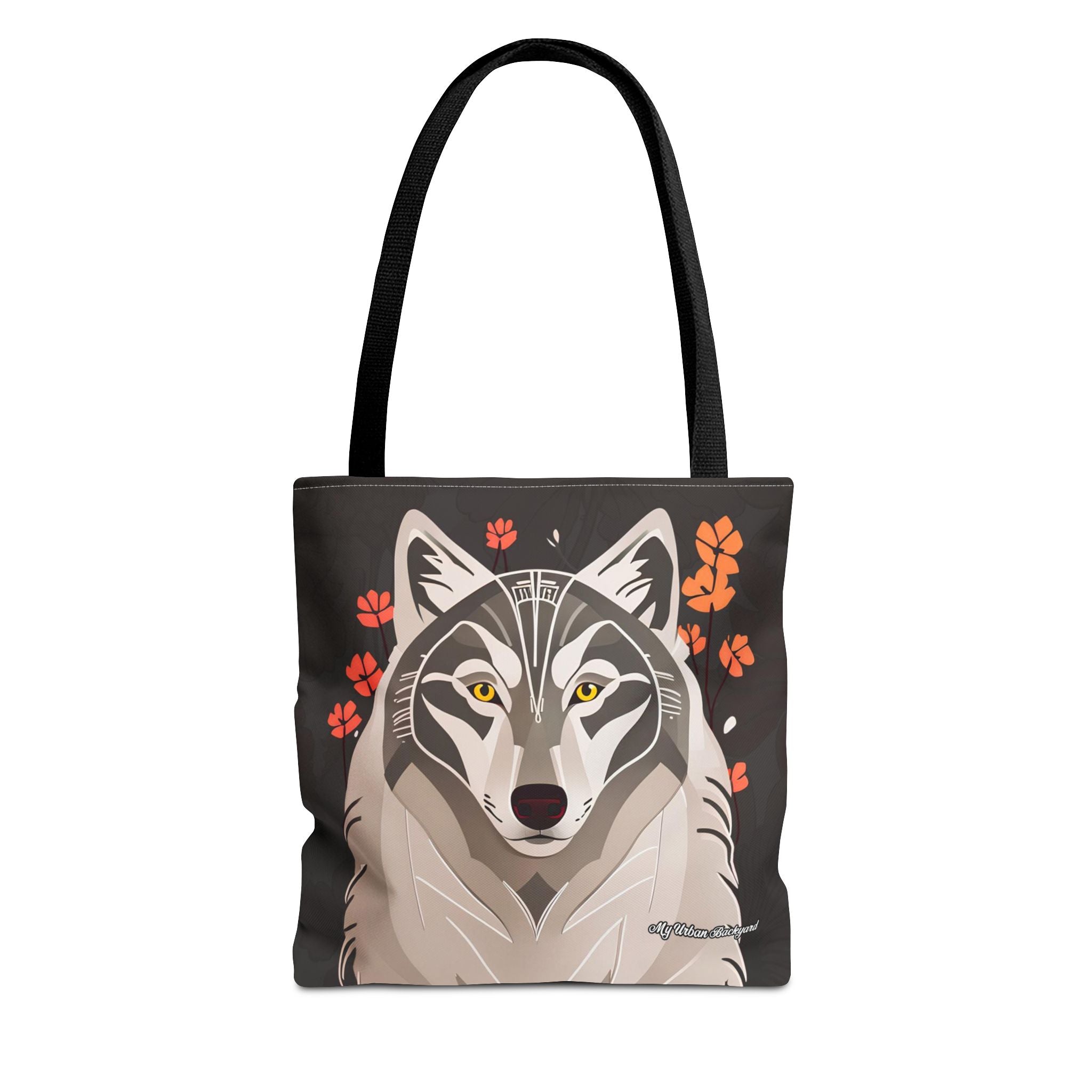 Art Deco Wolf Tote Bag with Cotton Handles For Everyday Use, 3 Sizes