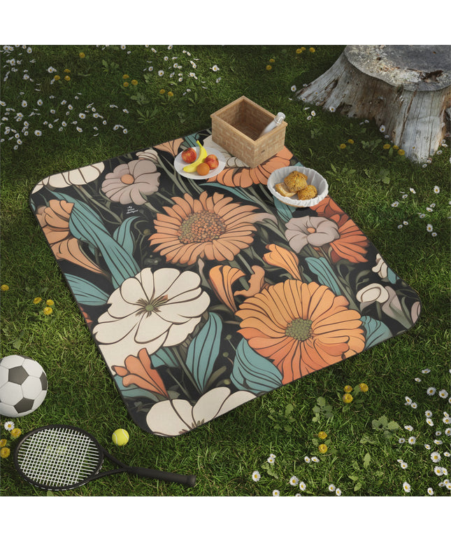 Wildflowers, Cozy Outdoor Picnic Blanket, Water-Resistant Bottom, 51" × 61"