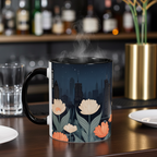 Cityscape with Flowers, Ceramic Coffee Mug