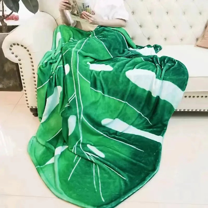 "Giant Leaves", Fun And Cozy Throw Blanket