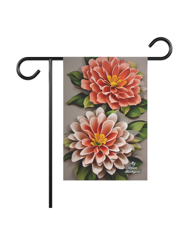 Peach-Colored Flowers, Garden Flag for Yard, Patio, Porch, or Work, 12"x18" - Flag only