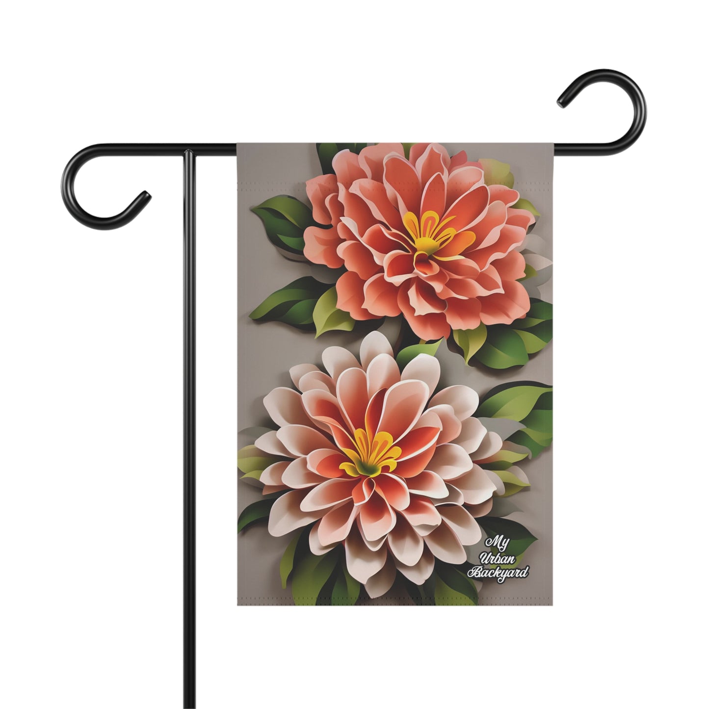 Peach-Colored Flowers, Garden Flag for Yard, Patio, Porch, or Work, 12"x18" - Flag only