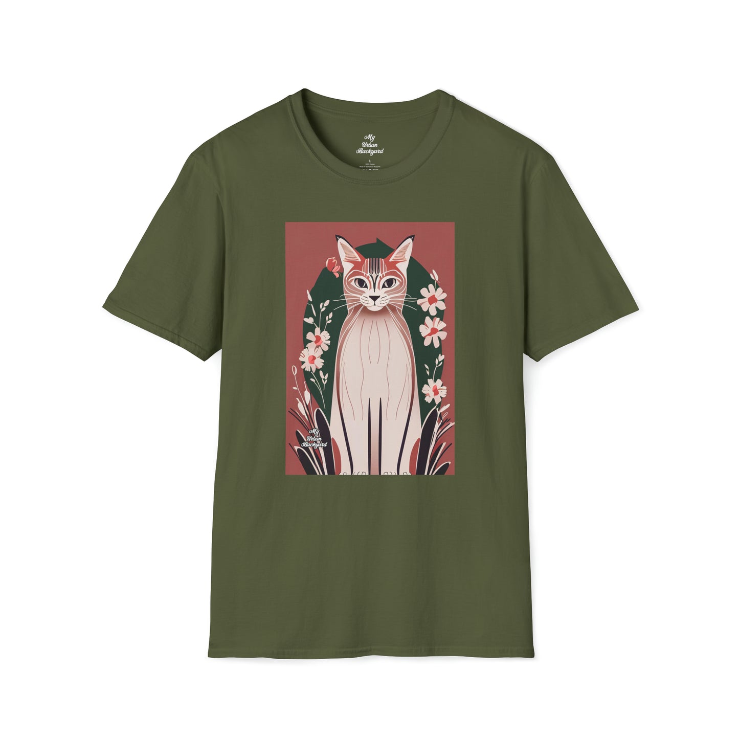 Art Deco Tabby, Soft 100% Cotton T-Shirt, Unisex, Short Sleeve, Classic Fit