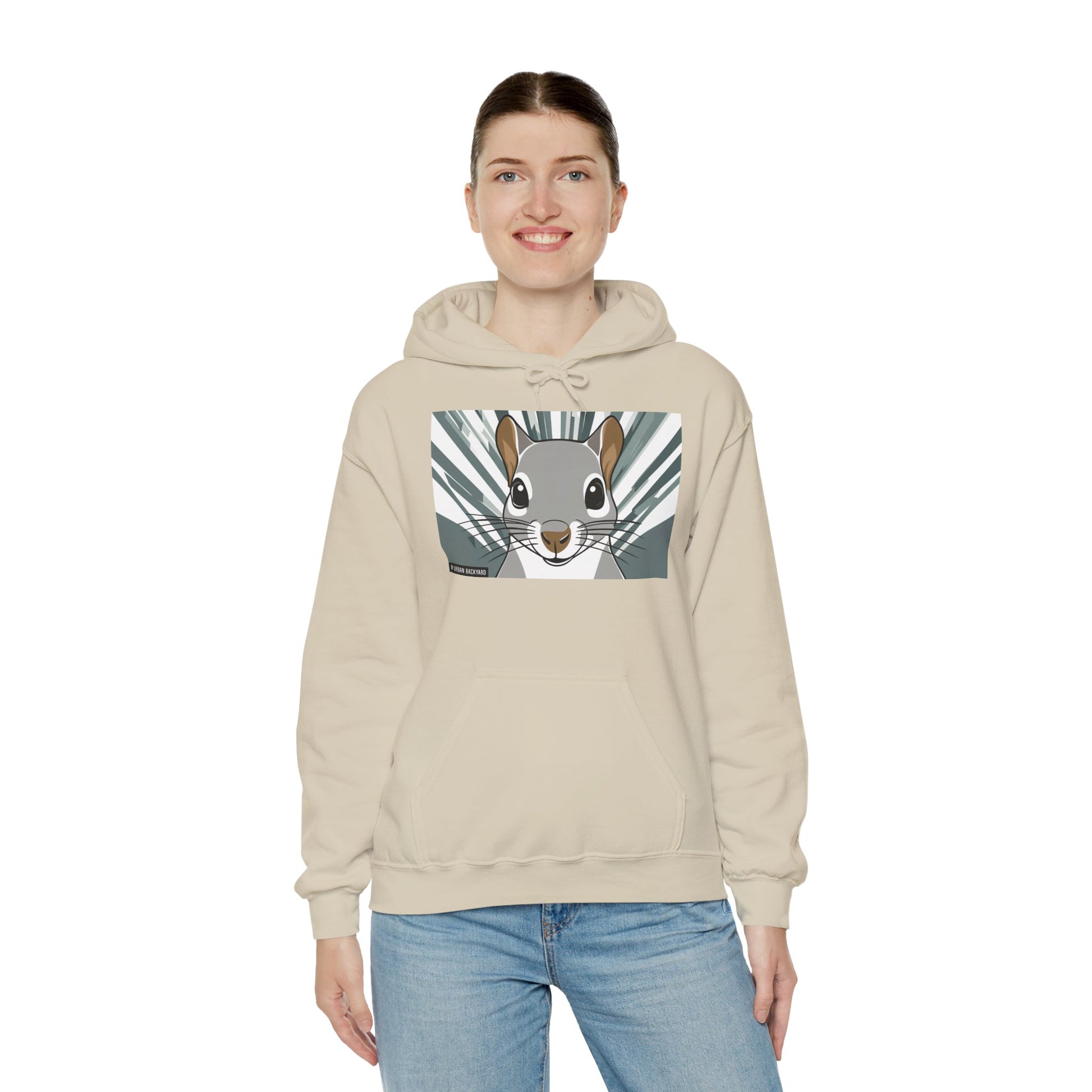 Cute Squirrel Graphic Hoodie, Cozy Unisex Sweatshirt, Nature Lover Gift, Autumn Fashion, Animal Art Clothing