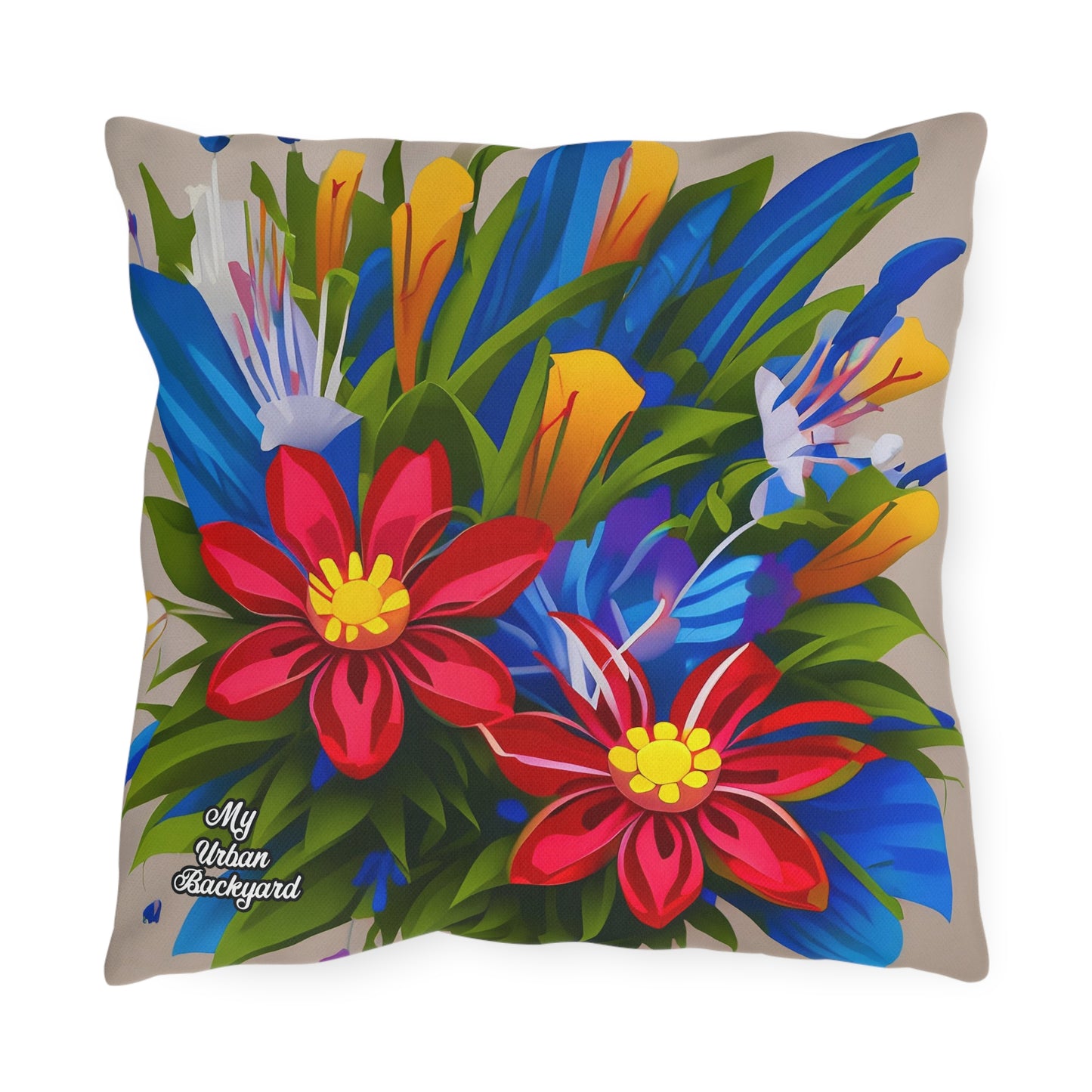 Vibrant Wildflowers, Versatile Throw Pillow - Home or Office Decor