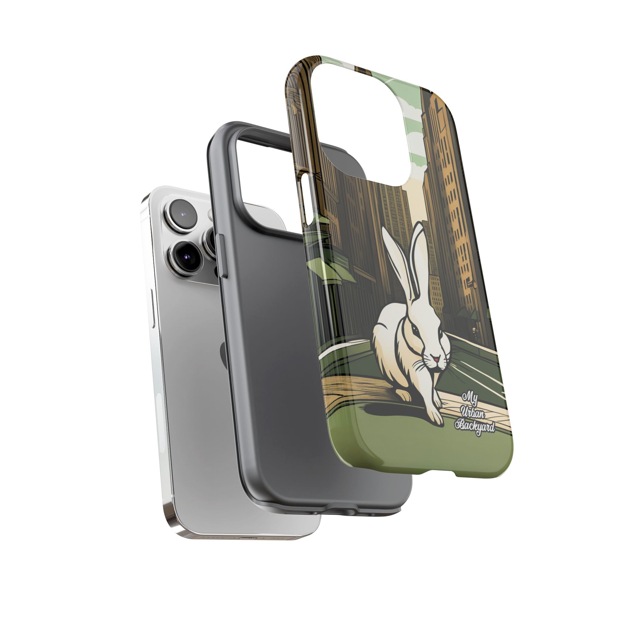 White Rabbit on a City Street, Cell Phone Case - Apple, Samsung, Google Pixel